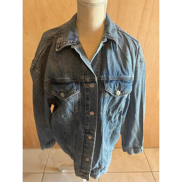 Oversized Denim Jacket By HM-  Size Medium - Picture 1 of 6